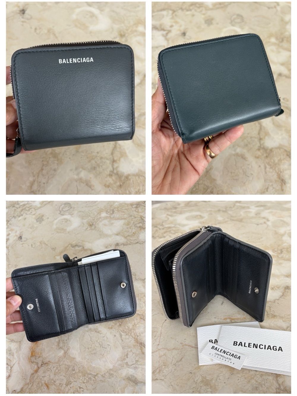 Balenciaga Everyday Leather Billfold Wallet - Dark Grey